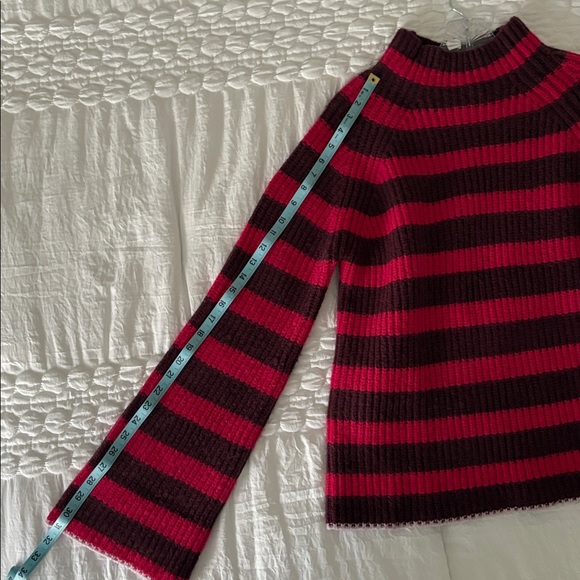 Maeve Pink and Burgundy Striped Turtleneck Sweater - Picture 11 of 15